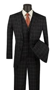 Black 3 Piece Suit Mens 5 Star Review Manarola Collection Regular Fit Glen Plaid Suit 3 Piece In Black Mens Suits Mens Fashion Suits 3 Piece Suits