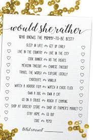 Would She Rather Baby Shower Game Would She Rather Who Knows Mommy Best Baby Shower Games Rustic Baby Shower Activity In 2022 Baby Shower Games Unique
