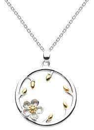Kit Heath Wood Rose Bud Necklace Jewels Necklace Silver Necklace