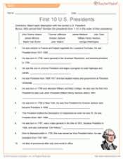 Read on for some hilarious trivia questions that will make your brain and your funny bone work overtime. First 10 U S Presidents Quiz American History Printable Grades 3 4 Teachervision