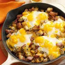 Baked Cheddar Eggs Potatoes Breakfast Recipes Recipes Egg Recipes For Breakfast