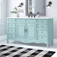 The solid and engineered wood base has a neutral finish that looks just right with the imported italian carrara marble countertop. One Allium Way Genevieve 60 Single Bathroom Vanity Set Reviews Wayfair