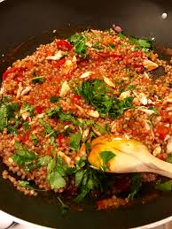 Pan fried sea bass with couscous. A Sea Bass And Giant Cous Cous Supper From Alfredo S With Love