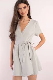 Looking For The Elaine Linen Grey Wrap Skater Dress Find Skater Dresses And More At Tobi 50 Off You White Lace Skater Dress Grey Wrap Dress Skater Dress