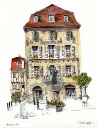 Maison Renaisance Beaulieu Sur Dordogne Watercolor Architecture Architecture Drawing Architecture Art