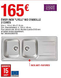 Caisson de cuisine gris cooke et lewis / les meubles de cuisine cooke & lewis unik | castorama. Offre Evier Inox Lyell Nid D Abeille 2 Cuves Cooke Lewis Chez Brico Depot