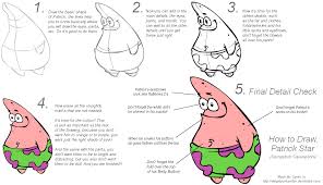 Add the lips, detailing under the. How To Draw Patrick Beginners By Dwightyoakamfan On Deviantart