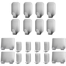20 Pieces Crochet Adhesif En Acier Inoxydable Support Mural A Adhesif 3m Pour Peignoir Manteau Serviette Cles Porte Serviette Mural Porte Serviette Serviettes