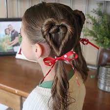 Double Heart Twists Valentine S Day Hairstyles Valentine Hair Little Girl Hairstyles