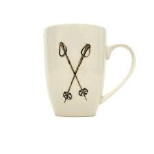 Chehoma Ascentielle Dinnerware Mug Brown Ski Poles Set Of 2 Mugs Mugs Set Vintage Ski