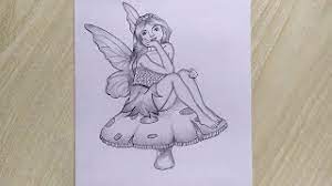 Maybe you would like to learn more about one of these? How To Draw A Fairy Sitting On A Mushroom Pencil Sketch Drawing Step By Step Youtube