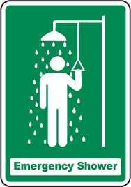 Emergency Shower Sign D4673 Safety Signs And Symbols Shower Signs Basic Life Support