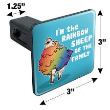 It fits all standard 2 trailer hitch receivers. Graphics And More Im The Rainbow Sheep Of The Family Gay Pride Tow Trailer Hitch Cover Plug Insert Hitch Plugs