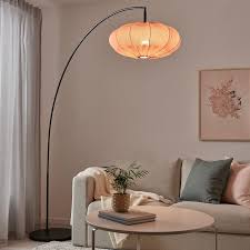 Regnskur Skaftet Floor Lamp Arched Pink Black Ikea Lamp Floor Lamp Modern Industrial Living Room