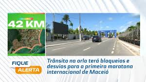 Trânsito na orla terá bloqueios e desvios para a primeira maratona internacional de Maceió