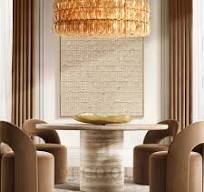 Decoout Oem/Odm Traverten Travertin Travertino Beige Natural Travertine  Dining Table Turkey Roman Travertine Table