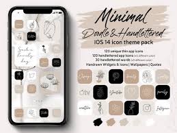 Minimal Doodle Handlettered Iphone Ios 14 App Icons Etsy App Icon Handwriting App Widget Icon