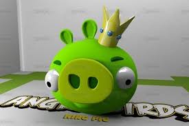 3d King Pig Angry Birds Model C4d Obj 3ds Fbx Ma Lwo 102491
