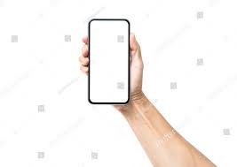 Man Hand Holding Black Smartphone Isolated On White Background Clipping Path Male Hands Photo Editing Stock Photos