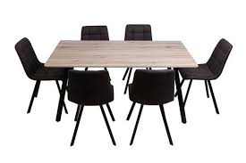Table 6 Chaises Savina Imitation Chene Sonoma Tables But Chaise Mobilier Mobilier Salon