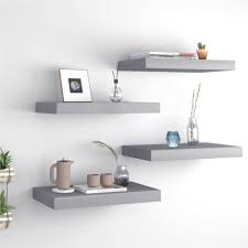 (minimum size is 3″ x 9″, maximum is 16″x 93. Floating Wall Shelves 4 Pcs Grey 40x23x3 8 Cm Mdf