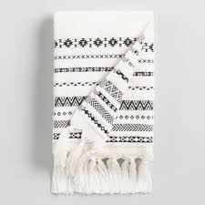 Black And White Striped Hand Towels Our Exclusive Hand Towel Showcases A Black Tribal Inspired Border Design On A Solid Ivory Background Complete With Tribal Bedding Hand Towels Towel Collection