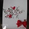 Make sure to lay the wrapping paper down carefully onto the sprayed cardstock, then flatten down with your finger or a bone folder so that you do not get creases or air bubbles in the wrapping paper. 3
