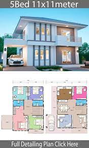 See more ideas about slope house, house design, architecture. House Design Plan 11x11m With 5 Bedrooms Home Ideas Sims House Plans Small Modern House Plans House Construction Plan