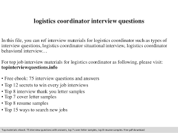 Logistics Coordinator Interview Questions