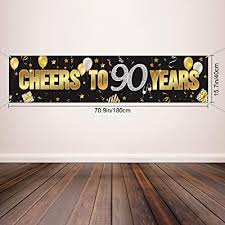 Great savings & free delivery / collection on many items. Buy 90th Birthday Banner Happy 90th Birthday Decorations With Cheers To 90 Years Black Gold Glitter Birthday Sign Backdrop Supplies For 90 Birthday Online In Indonesia B083txnxw5