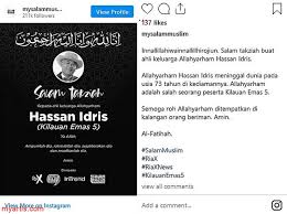 See more of semoga rohnya ditempatkan dikalangan orang beriman on facebook. Myartis Com Myartis My Artis Takziah Bintang Kilauan Emas 5 Hassan Idris Dijemput Ilahi