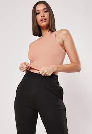 Amazon iris & lilly sport top damen, grau, large. Camel Crinkle Rib Racer Neck Crop Top Missguided