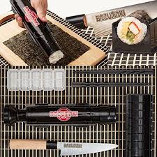 Kit Sushi Bazumaki 6 Accessoires Sushi Bazooka Couteau A Sushis Guide De Coupe Moule Nigiri Set De Table En Bambou 2 Paires De Ba Kit Sushi Sushi Ustensile
