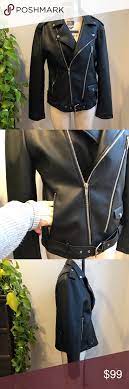 Zara Mens Xl Black Faux Leather Motorcycle Jacket Faux Leather Motorcycle Jacket Clothes Design Black Faux Leather