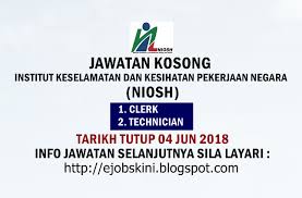 Pembantu tadbir p/o n19 permohonan tarikh tutup : Jawatan Kosong Terkini Di Niosh 04 Jun 2018