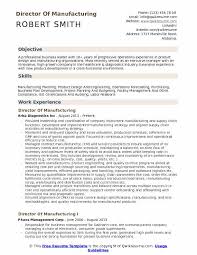 director of manufacturing resume
