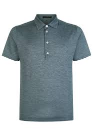 La Perla Blue Melange Pure Cotton Polo Shirt