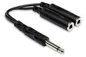 1/4 in TS to Dual 1/4 in TSF - Y Cable - Analog Audio | Hosa Cables