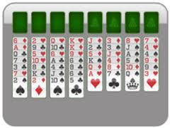 The goal is to build up the four foundations in ascending suit sequence from ace to king with cards of identical suit. Freecell Solitaire