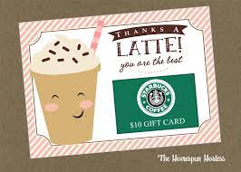 Gift cards are a common way to give money, so this message is a great way to show you have plans to use it. Thanks A Latte Card Instant Download The Homespun Hostess