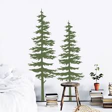 2 Pine Tree Decal Forest Wall Decals Tree Wall Decals Etsy Our pine tree 35 silhouette vinyl decals are durable, very realistic, and easy to apply. 2 pine tree decal forest wall decals tree wall decals forest mural forest scene decals large wall decals children s forest decals