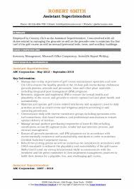 assistant superintendent resume samples