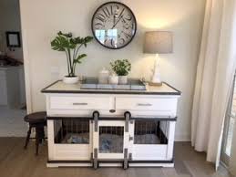We Create Furniture For Your Dog S Our Crates Double As Entry Tables Kitchen Islands Coffee Bars Cre Luxury Dog Kennels Dog Kennel End Table Dog House Diy