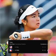 One down, one to go! 🇵🇭🎾 Filipina tennis sensation Alex Eala takes the  first set 6-3 against New Zealand's Lulu Sun in the semi-finals of the  Jingshan Tennis Open. Isa na lang,