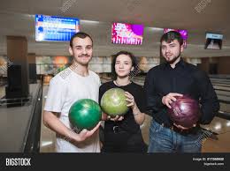 Group Friends Bowling Image Photo Free Trial Bigstock