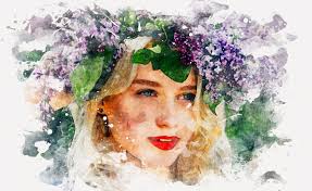 Free shipping · 2 week delivery · realist & painterly style Realistic Watercolor Painting Photoshop Template Mock Ups V2 Slidesalad