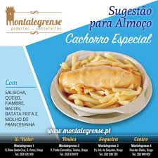 Cachorro especial composto por queijo, fiambre, extra queijo e extra fiambre, 2 salsichas hot dog. Sugestao Para Almoco Pastelaria Montalegrense Facebook