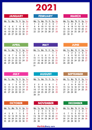 Here are the top 3 benefits of using a printable calendar 2021. 2021 Calendar Printable Free Colorful Blue Green Monday Start Matildastory Com