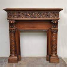 antique walnut fireplace with grotesques and lions heads decoration wood antique fireplace mantels antique fireplace mantle antique fireplace