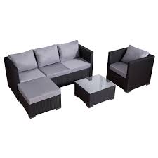 More images for salon de jardin » Salon De Jardin Resine Tressee Noire 4 Places Cargese Coussins Gris